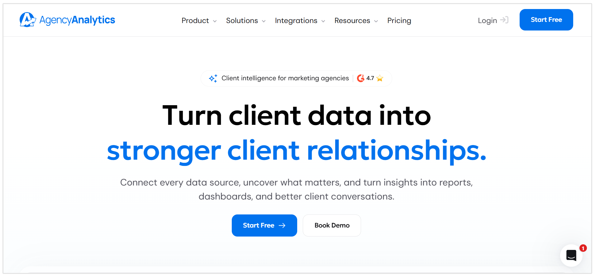 AgencyAnalytics homepage